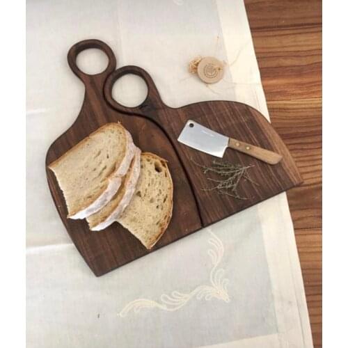 2 pcs Black Walnut Wood Cutting Board Solid Wood Creative Whole Wood Bread Tray Fruit Chopping Board