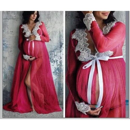 Maternity Photography Props Pregnancy Dress Photography Maternity Splicing Dresses For Photo Shoot Pregnant Dress Lace clothes