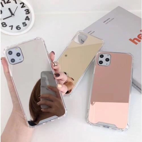 Luxury Clear Makeup Mirror Phone Case For iPhone 11 Pro Xs Max XR X Soft Silicone Cover For iPhone 7 8 6S 6 Plus Case For Girls
