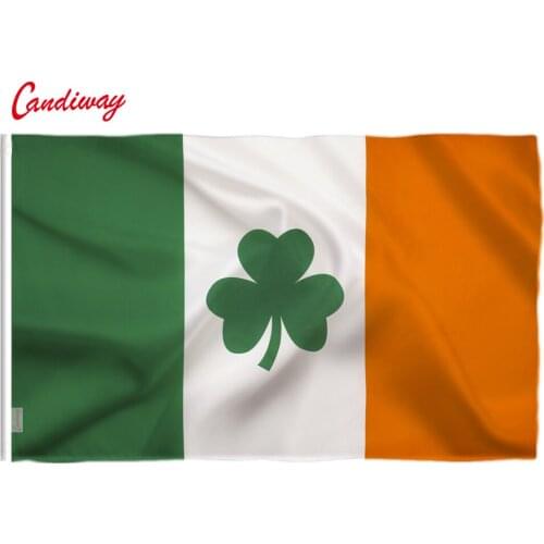 Irish clover St. Patricks Day Flag polish flags Indoor Outdoor 90*150cm flags ivid Color and UV Fade Resistant Canvas Header