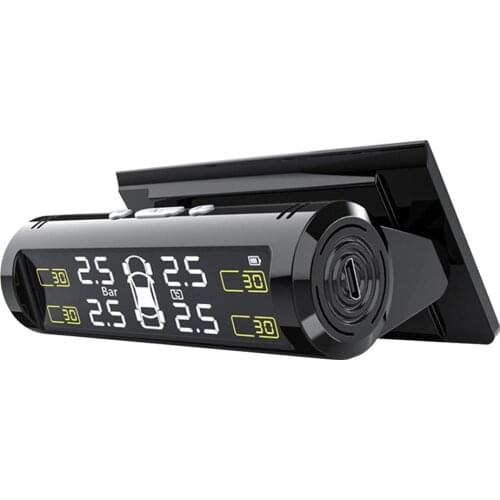 Tire Pressure Car TPMS Solar Power Hidden Wireless Pressure Monitoring System Fuel Save Auto Security Alarm Control System