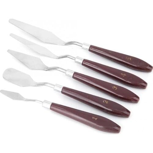 5pcs Pigment Scraper Painting Knife Set for Drawing Board/Palette Acrylic paint Scraper Gouache Oil Painting Knife Pigment Palet