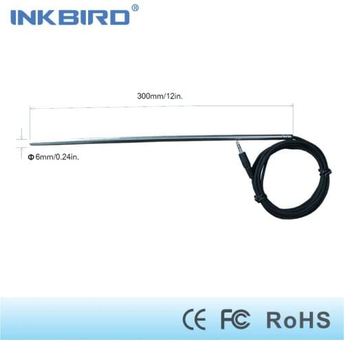 Inkbird 12" NTC Stainless Probe Sensor Thermocouple,Female to Male Adapter for ITC-306T, ITC-308, ITC-1000, ITC-310T Thermostat