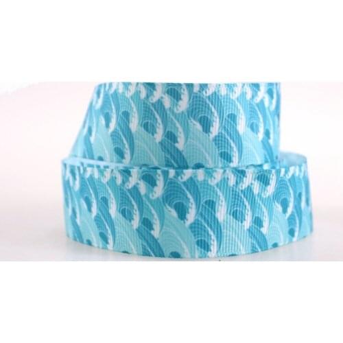 7/8" 22mm heat transfer printed peacock feathers grosgrain 100yards