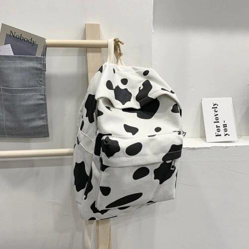 Cow Pattern Backpack For School Teenagers Girls Vintage Casual School Bag Mochila Feminina Laptop Bagpacks Bookbag Travel Bag