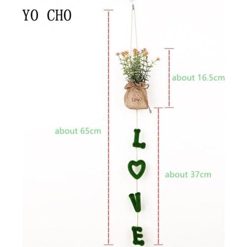YO CHO 4PCS Mini Flowers For Wedding Wall Home Decoration DIY Green Artificial Grass Hanging Plant Garden Bar Party Decor