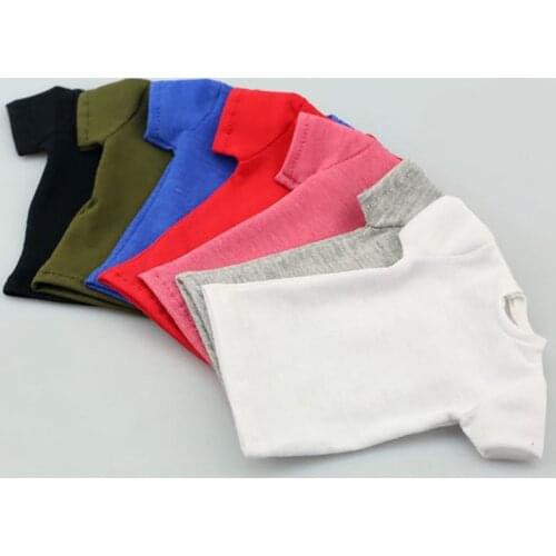 1/6 Scale Men Fashion Solid Color T-shirt Clothes Male T-shirt Short Sleeve Clothing Set For 12" Action Figure Body Doll Toys
