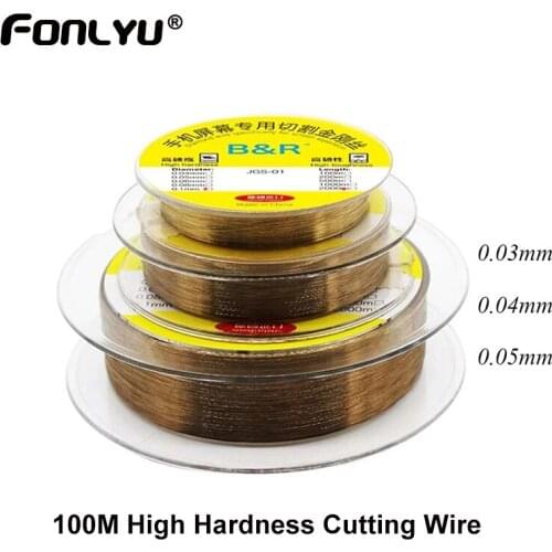 100M 0.03 0.04 0.05mm Ultra High Hardness Cutting Wire For LCD Screen Outer Glass Separation Screen Opening Repair Tools