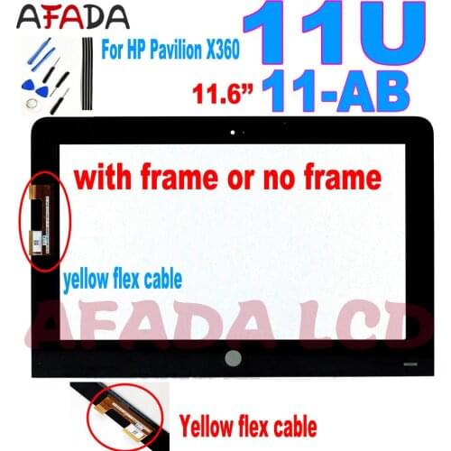 11.6" For HP Pavilion X360 11U 11-U 11-U054TU 11-ab Touch Screen Digitizer For HP 11U Touch Yellow Flex Cable