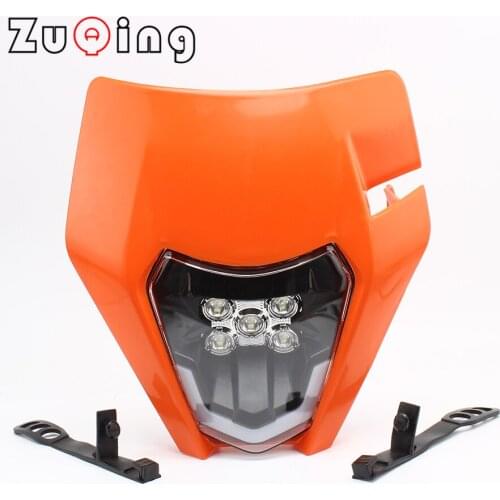 12V LED Motorcycle Headlight Fairing Headlamp E8 Emark for SX-F SX EXC XC-W XC-F WR DRZ KLX KX YZ F Dirt Bike Fairing Mask