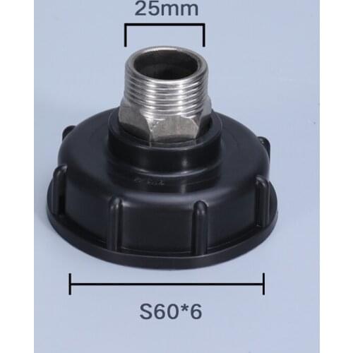 1000L IBC Tank Adapter S60*6 to 25MM Fine Thread 304 Stainless Steel Garden Hose Connector Irrigation tool