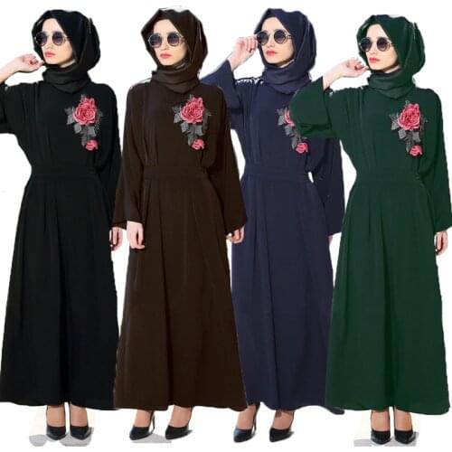 4Colors New 2020 Muslim Abaya Dress Women Fashion Islamic Arabic Long Dress Simple Clothing Traditional Embroidery Abaya Muslim
