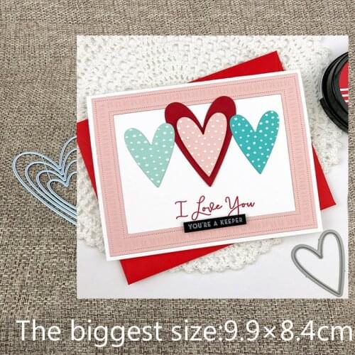 New Design Craft Metal Cutting Dies cut die 4pcs new love heart Scrapbooking Album DIY Paper Card Craft Embossing Die Cuts