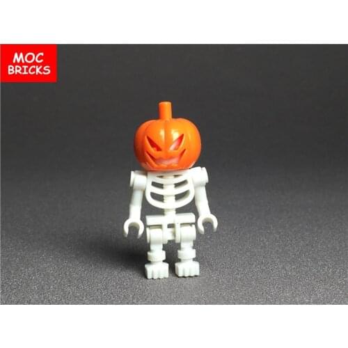 5pcs/lot MOC Bricks DIY White pumpkin skeleton Assembly Model action figure Educational Building blocks children toys gifts