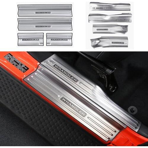 Off-road 4X4 Car Decorative Accessories Stainless Steel Welcome Pedal Door Sill Panle Fit For Jeep Wrangler JL 2018-2021