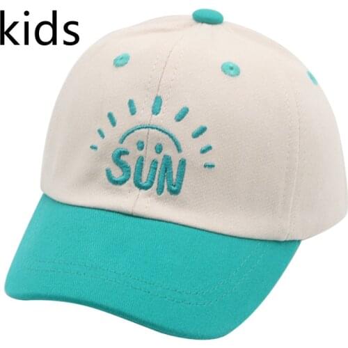 Baseball caps solid sun protection cute embriodery casual kids hats panamas snapback adjustable 45-50cm fashion boys girls hats