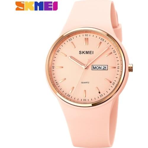 SKMEI Fashion Women Watches Ins Trendy Candy Color Wrist Watch Korean Silicone Band Quartz Watch Reloj Mujer Relogio Feminino
