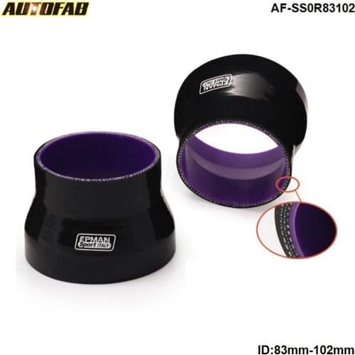 Black Silicone Hose Reducer 3.27"-4" 83mm-102mm Ideal for Intercoolers For Honda Civic 2/4Dr 01-03 AF-SS0R83102