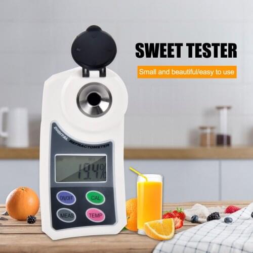 Digital Brix Sugar Refractometer Electronic Handheld Sweetness Meter Saccharimeter Measurement Range 0.0-55% Brix