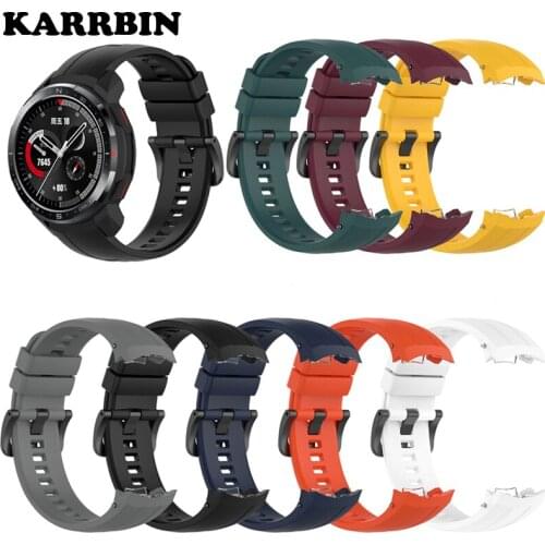 KARRBIN 8 Color Replacement Sport Silicone Watch Band Wrist Strap for Huawei Honor GS Pro Smart Watch KAN-B19 Accessories