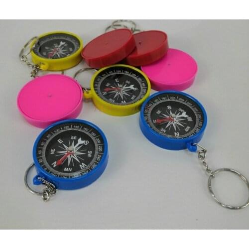 Creative compass keychain childrens toys exploration compass outdoor mens practical physics toy explorer toys