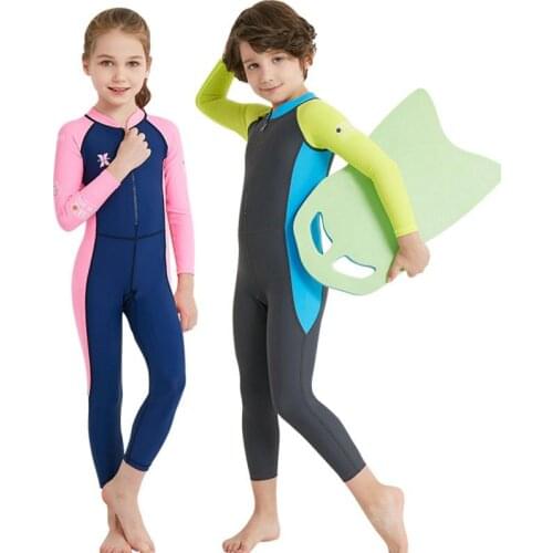 Children Swimsuit Ready Stock Kid Summer Child Diving Clothing Long-sleeved Incense Swimwear Sunscreen Speed Trunk Swimming Suit