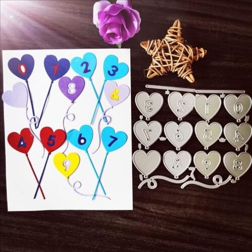 Love Digital Balloon Metal Cutting Dies for DIY Scrapbooking Album Paper Cards Decorative Crafts Embossing Die Cuts