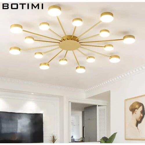BOTIMI Novelty Metal Irregular Ceiling Lights For Foyer Black Ceiling Lamp Golden Surface Mounted Bedroom Lighting Fixture
