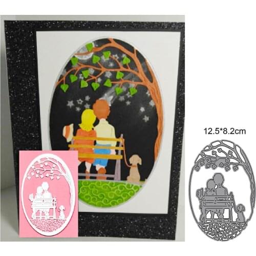 Metal cutting dies cut die mold couple tree circle frame decoration Scrapbook paper craft knife mould blade punch stencils dies