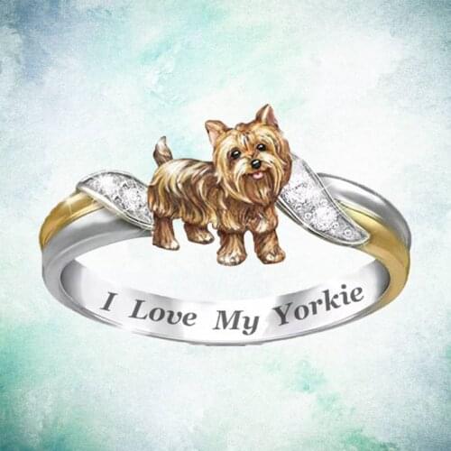 Cute York Dog Wholesale Jewelry Womens Jewellery Stranger Things Aesthetic Accessories Vintage Rings Chunky Rings Love Symbol