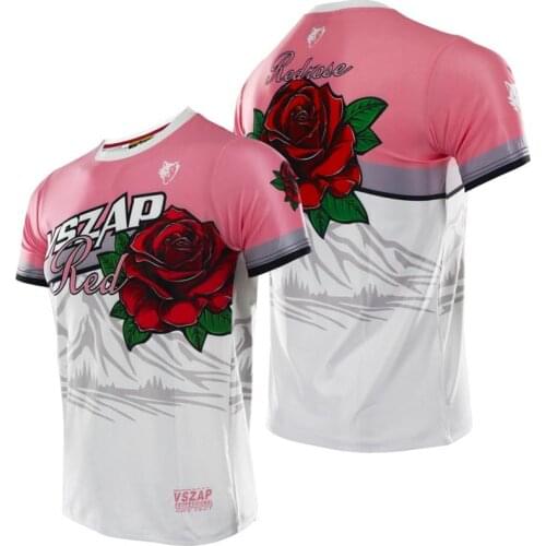 VSZAP MMA Men T Shirt Short Quick Dry Muay Thai Summer Beathable Boxing T Shirt Gym Fighting Martial Fitness Training Running