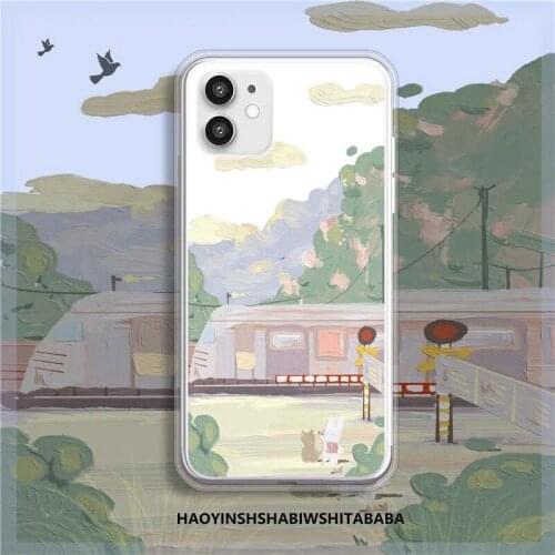 Soft Protective Cover Shell Diy Painting Cute Cartoon Comics TPU Phone Case For iphone 12 Pro Max Mini 11 X XS XR 8 7 6 Plus 6s