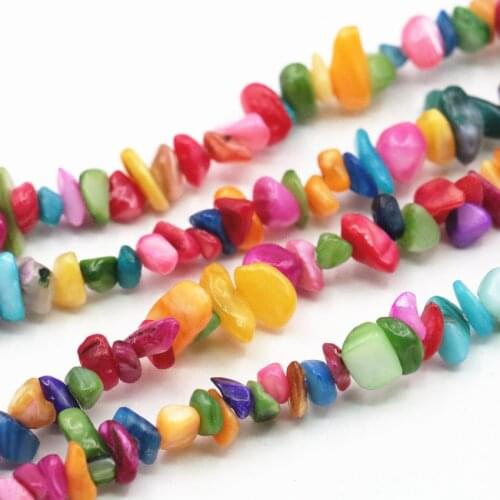 Natural Shell Stone 5-7mm Irregular Chip Freeform Multicolor Gravel Loose Beads for Jewelry Making DIY Crafts Findings 82cm A417