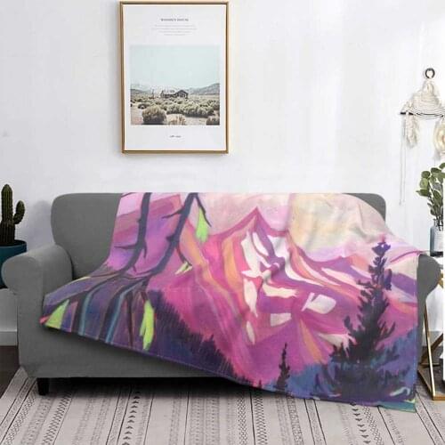 Serenity Air Conditioning Blanket Fashion Soft Blanket Mountain Landscape Acrylic Kootenay Earl Grey Pass