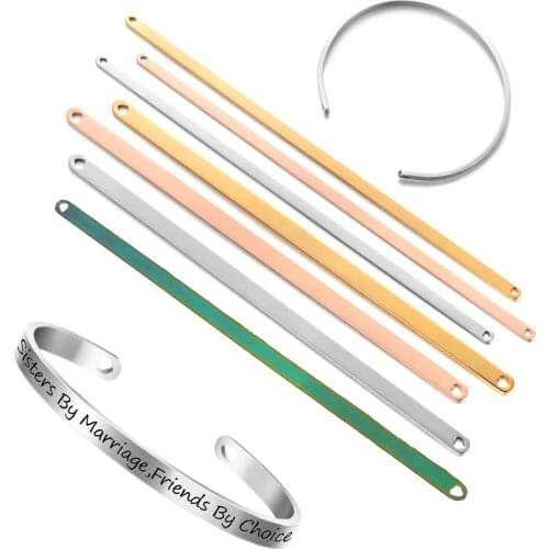 Stainless Steel Cuff Bangle Bend Plier Blank Plain Rod Bracelet DIY Laser Engraving браслет Jewelry Pulseras Making Accessories