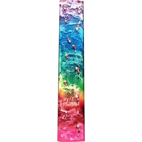 Resin Hand Rest For 61/ 64 / 87 /104 Keys Custom Mechanical Keyboard Computer Wrist Pad - (Colorful) Fish Swim Shallow Water