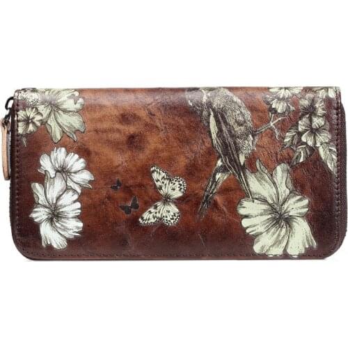2021 Luxury Woman Wallet Embossing Flower Women Purse Classic Women Leather Wallet Brown Red Clutch New Porte Feuille Femme Luxe