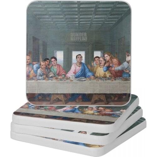 The Last Supper Office Edition Natural Diatomite Square Round Coaster Non-slip Cup Bonsai Mat Soap Toothbrush Pad Diameter 10cm