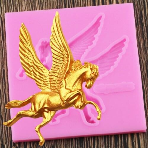 3D Pegasus Silicone Mold Horse Candy Chocolate Fondant Molds Sugarcraft Cake Decorating Tools Cake Baking Moulds