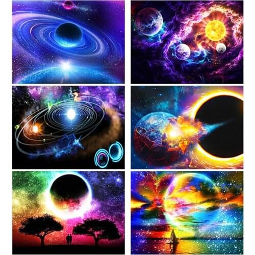 Universe DIY Diamond Painting Full Round or Square Rhinestone Mosaic Diamante Embroidery Cross Stitch Kits Wall Art Cosmos Gift