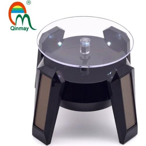 High leg solar LED white light rotating display table 360 degree rotating electric display disc