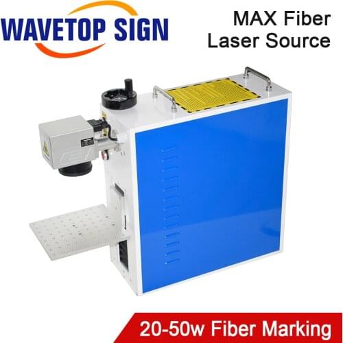 WaveTopSign 20-50W Portable Fiber Laser Marking Machine MAX Fiber Laser Source and JCZ V4 Control Card SG7110 Gavo Head Set