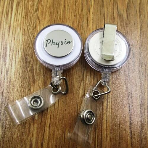 Physio ID Badge Reel gift for him/her friend family retractable recoil id badge holder work fun