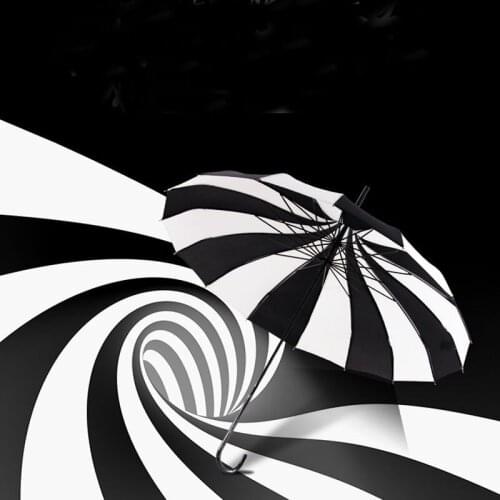 10 pcs Creative Design Black And White Striped Golf Umbrella Long-handled Straight Pagoda Umbrella Free Shipping ZA1172