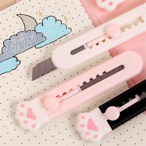 1-3pcs Kawaii Cat Claw Knife Portable Push-pull Manual Knife Open Envelope Package Tool DIY Handmade Stationery