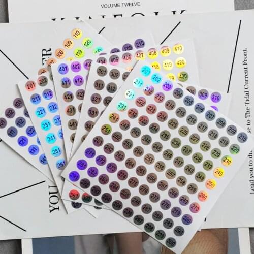 1 Sheet or Set Number Sticker Label For Nail Polish Color Gel Varnish 1-300 1-500 Marking Numbering Digital Label Manicure Tools