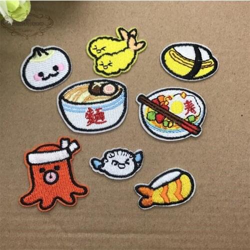 1 pcs Popular Breakfast Food embroidered iron on cartoon patches cloth accessories bag hat repair Appliques phone decor diy