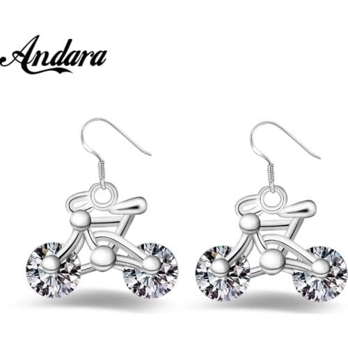 2020 New Style 925 Sterling Silver Earrings Small Bicycle Earrings Girl Jewelry Wedding Gifts