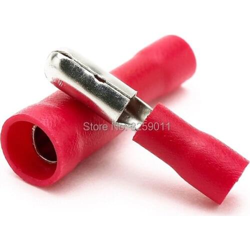 500PCS Hot Female and Male Insulated Electric Connector Crimp Bullet terminal for 22~16 AWG Audio Wiring red MPD1.25-156 FRD1.25