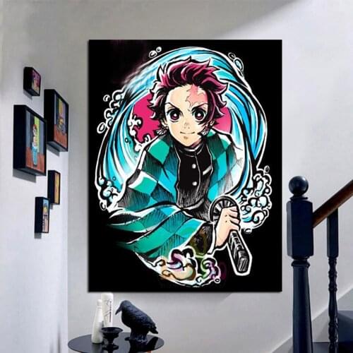 5d Diy Full Round Square Diamond Painting Cartoon Pattern Diamond Embroidery Mosaic Wall Art with Rhinestones Japanese Anime Boy